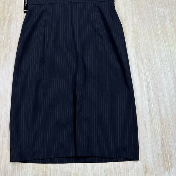 NWT Tahari Navy Pin Stripe Asl Tomlee Sleeveless Knee Length Sheath Dress 4 - Picture 7 of 13
